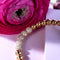 18k Gold | Crystal Pavé Ball Bracelet | White