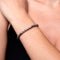 Silver | Crystal Pave Ball Bracelet | Black