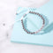 Silver | Crystal Pave Ball Bracelet | White