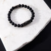 Gunmetal Crown | Matte Black Agate | Kingdom Bead Bracelet | Engravable
