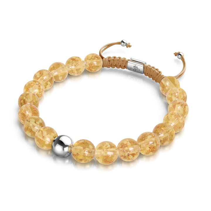 Amber | Stainless Steel | Firefly Glass Bracelet