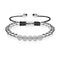 Silver | Crystal Pave Ball Bracelet | Black