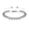 Silver | Crystal Pave Ball Bracelet | White