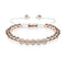  18k Rose Gold | Crystal Pave Ball Bracelet | White