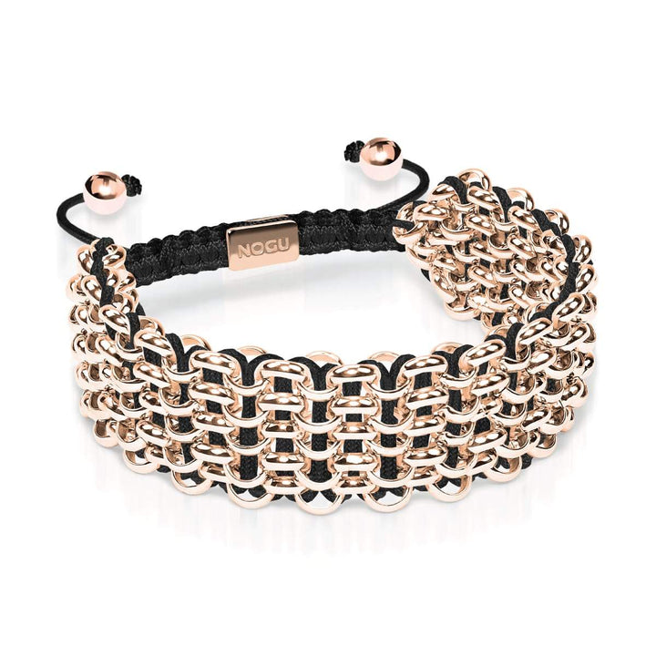 Supreme Kismet Links Bracelet | 18k Rose Gold | Black | Deluxe | Engravable