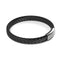 Silver | Black Leather Engravable Bracelet | Thin