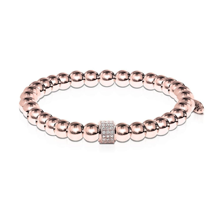Mesmerizing | 18k Rose Gold | Crystal Pave Expression Bracelet | Engravable