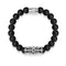 Silver Crown | Matte Black Agate | Kingdom Bead Bracelet | Engravable
