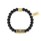 18k Gold Crown | Matte Black Agate | Kingdom Bead Bracelet | Engravable