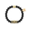 18k Gold Crown | Matte Black Agate | Kingdom Bead Bracelet | Engravable