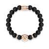 18k Rose Gold Lion | Matte Black Agate | Kingdom Bead Bracelet | Engravable