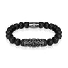 Gunmetal Crown | Matte Black Agate | Kingdom Bead Bracelet | Engravable